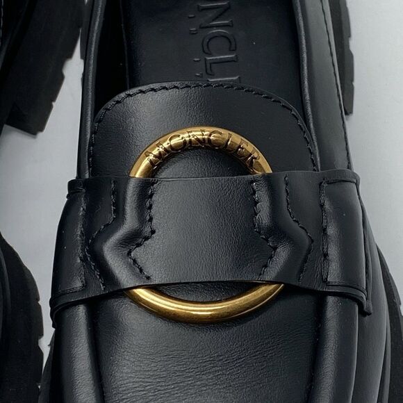 Moncler Bell Calfskin Logo Slip-On Loafers size 38 - Picture 5 of 13